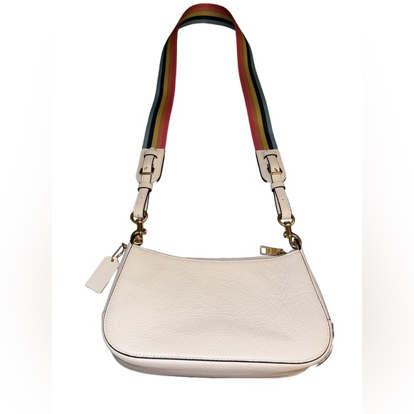 COACH JES BAGUETTE CROSSBODY PURSE W/RAINBOW STRAP & GOLD HARDWARE #C7265 - Picture 11 of 16